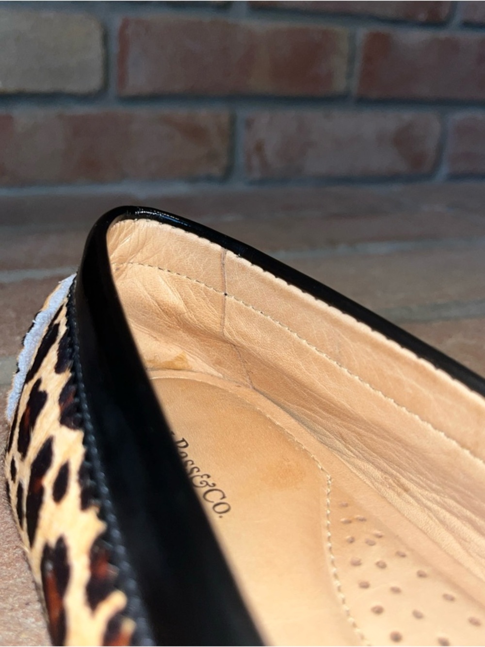 GH Bass Leather-lined Calf Fur Leopard Print Penny Loafers - Women 8.5 - Picture 10 of 11